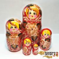LHM10154 РњР°С‚СЂРµС€РєР° "РљСЂР°СЃРЅС‹Р№ Р±СѓРєРµС‚" 5 РєСѓРєРѕР»СЊРЅР°СЏ, РҐРѕС…Р»РѕРјР°