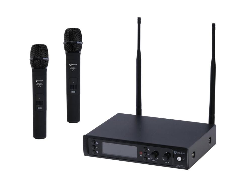 DSP-DUO-UHF-M850/F5  Р‘РµСЃРїСЂРѕРІРѕРґРЅР°СЏ РјРёРєСЂРѕС„РѕРЅРЅР°СЏ СЃРёСЃС‚РµРјР°, 2 СЂСѓС‡РЅС‹С… РїРµСЂРµРґР°С‚С‡РёРєР°, Prodipe