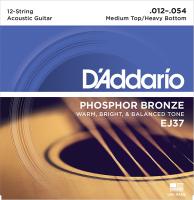EJ37 Phosphor Bronze РљРѕРјРїР»РµРєС‚ СЃС‚СЂСѓРЅ РґР»СЏ 12-СЃС‚СЂСѓРЅРЅРѕР№ РіРёС‚Р°СЂС‹, С„/Р±СЂ, M.Top/H.Bottom, 12-54, D'Addario