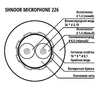 226BLK-100m РљР°Р±РµР»СЊ РјРёРєСЂРѕС„РѕРЅРЅС‹Р№ СЃРёРјРјРµС‚СЂРёС‡РЅС‹Р№, 2x0.26РјРј, d6, 100Рј, SHNOOR