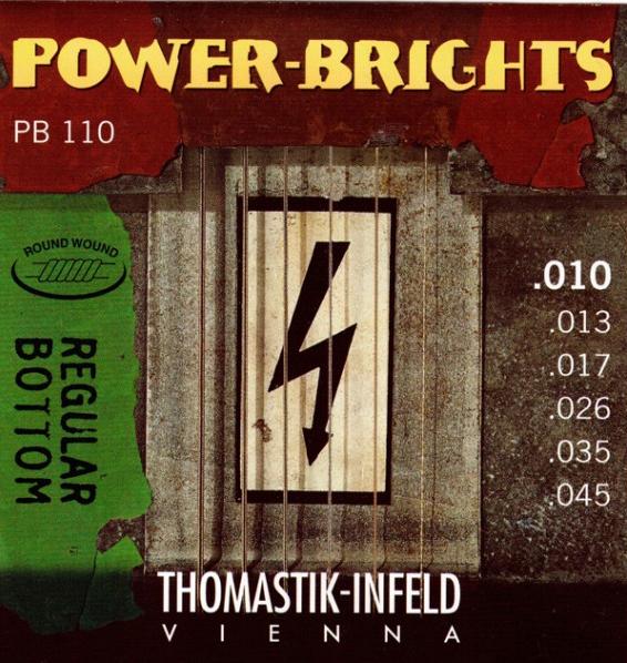 PB110 Power-Brights Regular Bottom РљРѕРјРїР»РµРєС‚ СЃС‚СЂСѓРЅ РґР»СЏ СЌР»РµРєС‚СЂРѕРіРёС‚Р°СЂС‹, 10-45, Thomastik