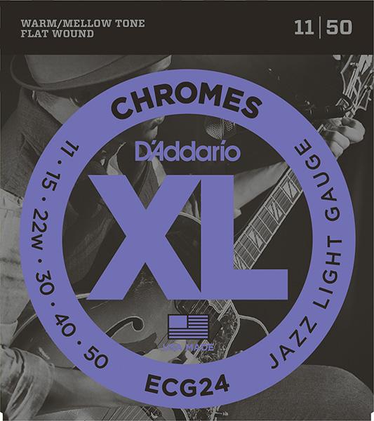 ECG24 Chromes Flat Wound РљРѕРјРїР»РµРєС‚ СЃС‚СЂСѓРЅ РґР»СЏ СЌР»РµРєС‚СЂРѕРіРёС‚Р°СЂС‹, Jazz Light, 11-50, D'Addario