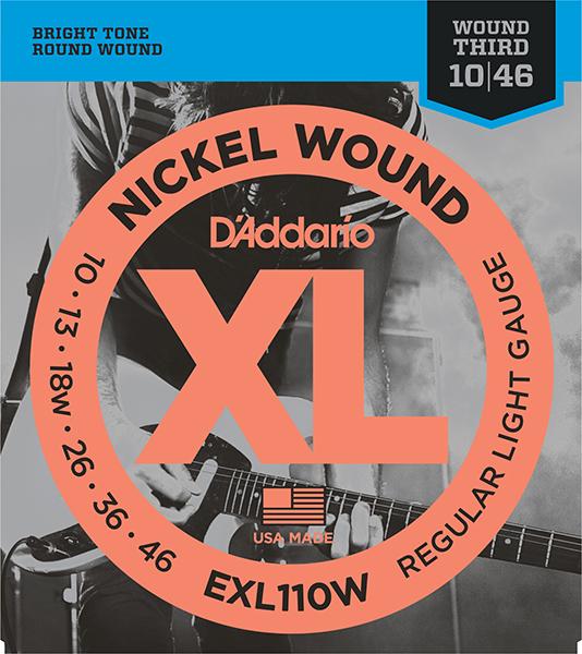 EXL110W XL NICKEL WOUND РЎС‚СЂСѓРЅС‹ РґР»СЏ СЌР»РµРєС‚СЂРѕРіРёС‚Р°СЂС‹ Regular Light Wound 3rd 10-46 D`Addario