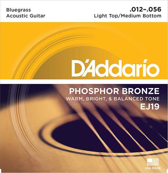 EJ19 Phosphor Bronze РљРѕРјРїР»РµРєС‚ СЃС‚СЂСѓРЅ РґР»СЏ Р°РєСѓСЃС‚РёС‡РµСЃРєРѕР№ РіРёС‚Р°СЂС‹, С„/Р±, Bluegrass, 12-56, D'Addario
