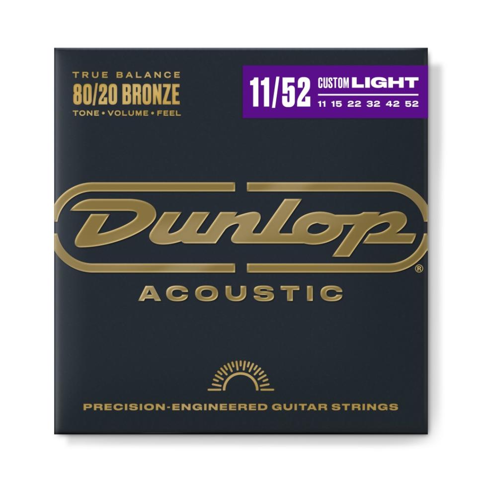 DAB1152 РљРѕРјРїР»РµРєС‚ СЃС‚СЂСѓРЅ РґР»СЏ Р°РєСѓСЃС‚РёС‡РµСЃРєРѕР№ РіРёС‚Р°СЂС‹, Р±СЂРѕРЅР·Р° 80/20, Medium Light, 11-52, Dunlop