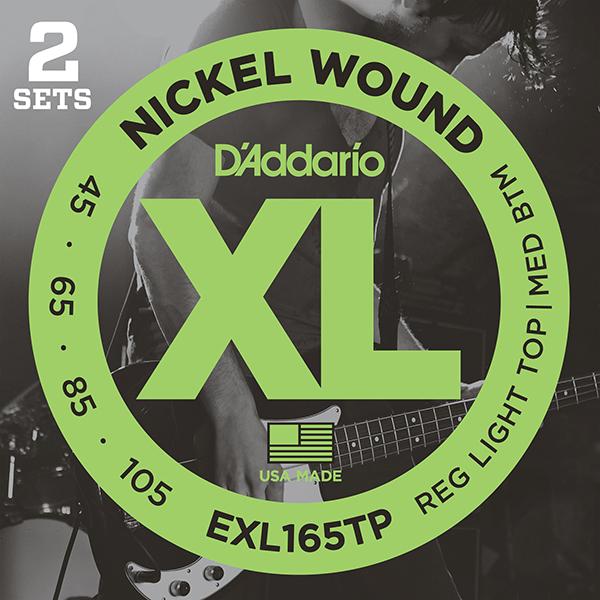 EXL165TP Nickel Wound РЎС‚СЂСѓРЅС‹ РґР»СЏ Р±Р°СЃ-РіРёС‚Р°СЂС‹, Custom Light, 45-105, 2 РєРѕРјРїР»РµРєС‚Р°, Long, D'Addario