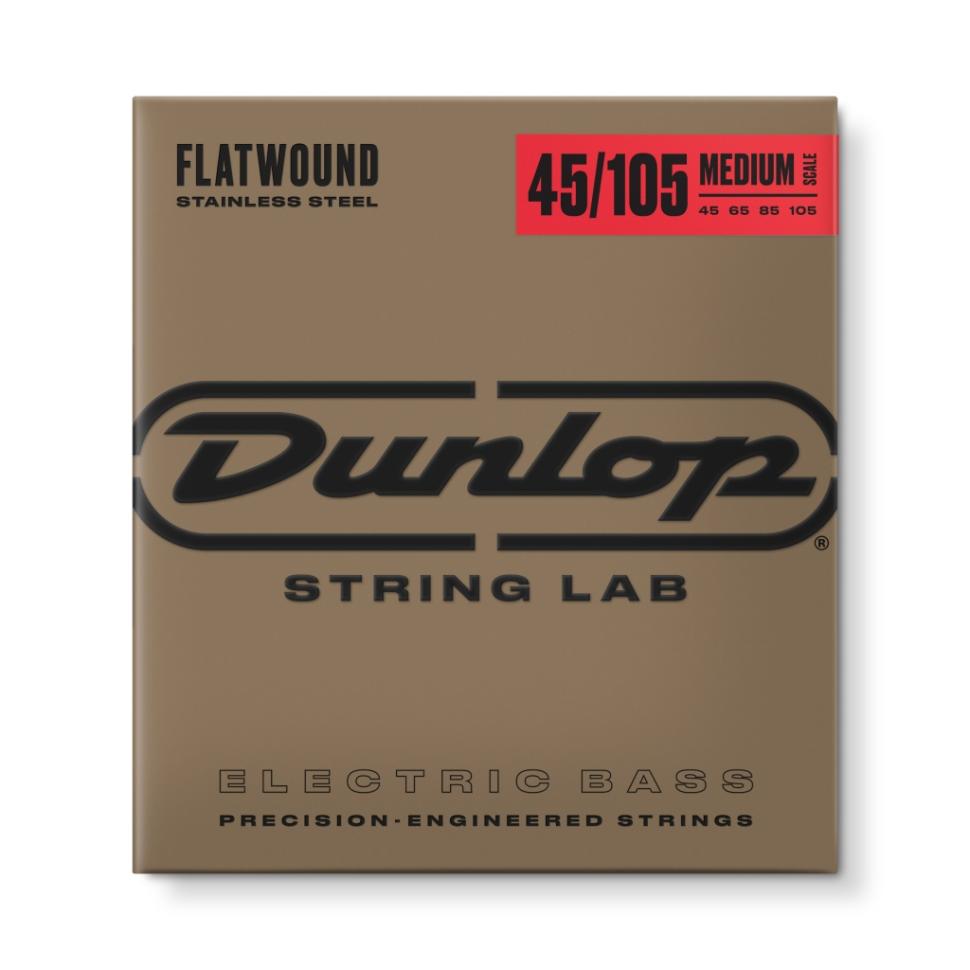 DBFS45105M Flatwound Medium Scale РљРѕРјРїР»РµРєС‚ СЃС‚СЂСѓРЅ РґР»СЏ Р±Р°СЃ-РіРёС‚Р°СЂС‹, СЃС‚Р°Р»СЊ, 45-105, Dunlop