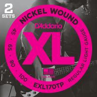 EXL170TP Nickel Wound РЎС‚СЂСѓРЅС‹ РґР»СЏ Р±Р°СЃ-РіРёС‚Р°СЂС‹, Light, 45-100, 2 РєРѕРјРїР»РµРєС‚Р°, Long Scale, D'Addario