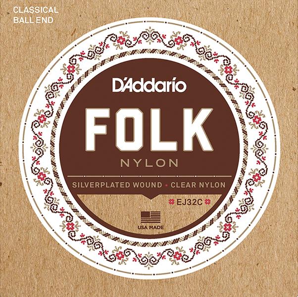 EJ32C Folk Nylon РљРѕРјРїР»РµРєС‚ СЃС‚СЂСѓРЅ РґР»СЏ РєР»Р°СЃСЃРёС‡РµСЃРєРѕР№/Р°РєСѓСЃС‚РёС‡РµСЃРєРѕР№ РіРёС‚Р°СЂС‹, РЅРµР№Р»РѕРЅ, D'Addario
