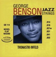 GB114 George Benson Jazz РљРѕРјРїР»РµРєС‚ СЃС‚СЂСѓРЅ РґР»СЏ Р°РєСѓСЃС‚РёС‡РµСЃРєРѕР№ РіРёС‚Р°СЂС‹, РїР»РѕСЃРєР°СЏ РѕРїР»РµС‚РєР°, 14-55, Thomastik