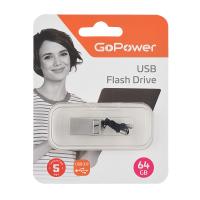 00-00027359 Mini Р¤Р»РµС€-РЅР°РєРѕРїРёС‚РµР»СЊ 64GB USB3.0, РјРµС‚Р°Р»Р», СЃРµСЂРµР±СЂСЏРЅС‹Р№, GoPower