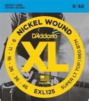 EXL125 XL NICKEL WOUND РЎС‚СЂСѓРЅС‹ РґР»СЏ СЌР»РµРєС‚СЂРѕРіРёС‚Р°СЂС‹ Super Light Top/Regular Bottom 9-46 D`Addario