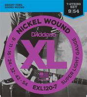 EXL120-7 XL NICKEL WOUND РЎС‚СЂСѓРЅС‹ РґР»СЏ 7-СЃС‚СЂСѓРЅРЅРѕР№ СЌР»РµРєС‚СЂРѕРіРёС‚Р°СЂС‹ Super Light 7-String 9-52 D`Addario