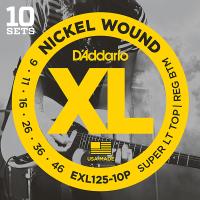 EXL125-10P Nickel Wound РЎС‚СЂСѓРЅС‹ РґР»СЏ СЌР»РµРєС‚СЂРѕРіРёС‚Р°СЂС‹, S Light Top/Regular Bottom 9-46, 10РєРѕРјРїР» D'AddariРѕ