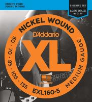 EXL160-5 XL NICKEL WOUND РЎС‚СЂСѓРЅС‹ РґР»СЏ 5-СЃС‚СЂСѓРЅРЅРѕР№ Р±Р°СЃ-РіРёС‚Р°СЂС‹ 5-string Long Medium 50-135 D`Addario