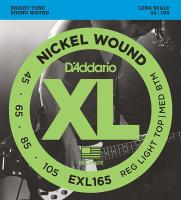 EXL165 XL NICKEL WOUND РЎС‚СЂСѓРЅС‹ РґР»СЏ Р±Р°СЃ-РіРёС‚Р°СЂС‹ Long Regular Ligth Top Medium Bottom 45-105 D`Addario