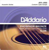 EJ26 PHOSPHOR BRONZE РЎС‚СЂСѓРЅС‹ РґР»СЏ Р°РєСѓСЃС‚РёС‡РµСЃРєРѕР№ РіРёС‚Р°СЂС‹ С„РѕСЃС„РѕСЂРЅР°СЏ Р±СЂРѕРЅР·Р° Custom Light 11-52 D`Addario