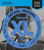 EJ21 XL NICKEL WOUND РЎС‚СЂСѓРЅС‹ РґР»СЏ СЌР»РµРєС‚СЂРѕРіРёС‚Р°СЂС‹ Jazz Light 12-52 D`Addario