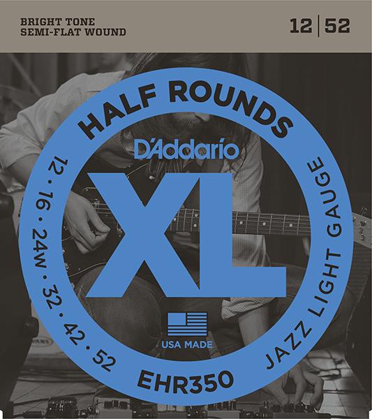 EHR350 Half Round РљРѕРјРїР»РµРєС‚ СЃС‚СЂСѓРЅ РґР»СЏ СЌР»РµРєС‚СЂРѕРіРёС‚Р°СЂС‹, Jazz Light, 12-52, D'Addario
