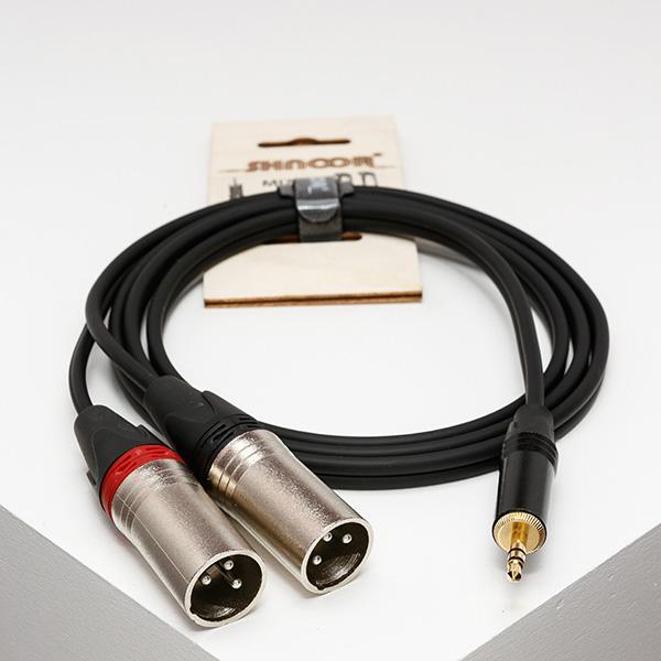 MJ2XM-1m Y-РєР°Р±РµР»СЊ 3,5РјРј РјРёРЅРёРґР¶РµРє - 2 XLRm, 1Рј, SHNOOR