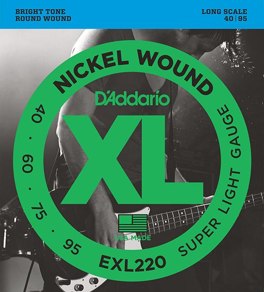 EXL220 XL NICKEL WOUND РЎС‚СЂСѓРЅС‹ РґР»СЏ Р±Р°СЃ-РіРёС‚Р°СЂС‹ Long Super Light 40-95 D`Addario
