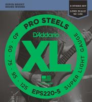 EPS220-5 ProSteels РљРѕРјРїР»РµРєС‚ СЃС‚СЂСѓРЅ РґР»СЏ 5-СЃС‚СЂСѓРЅРЅРѕР№ Р±Р°СЃ-РіРёС‚Р°СЂС‹, Super Light, 40-125, D'Addario