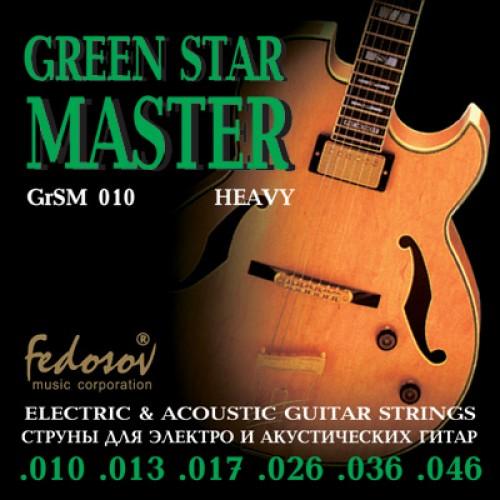 GrSM010 Green Star Master Heavy РљРѕРјРїР»РµРєС‚ СЃС‚СЂСѓРЅ РґР»СЏ СЌР»РµРєС‚СЂРѕРіРёС‚Р°СЂС‹, РЅРµСЂР¶. СЃРїР»Р°РІ, 10-46, Fedosov