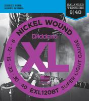 EXL120BT Nickel Wound РљРѕРјРїР»РµРєС‚ СЃС‚СЂСѓРЅ РґР»СЏ СЌР»РµРєС‚СЂРѕРіРёС‚Р°СЂС‹, Super Light, 09-40, D'Addario