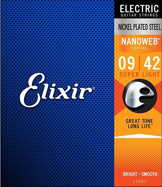 12002 NANOWEB РљРѕРјРїР»РµРєС‚ СЃС‚СЂСѓРЅ РґР»СЏ СЌР»РµРєС‚СЂРѕРіРёС‚Р°СЂС‹, Super Light, 9-42, Elixir