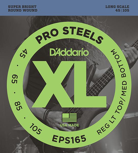 EPS165 ProSteels РљРѕРјРїР»РµРєС‚ СЃС‚СЂСѓРЅ РґР»СЏ Р±Р°СЃ-РіРёС‚Р°СЂС‹, Custom Light, 45-105, Long Scale, D'Addario