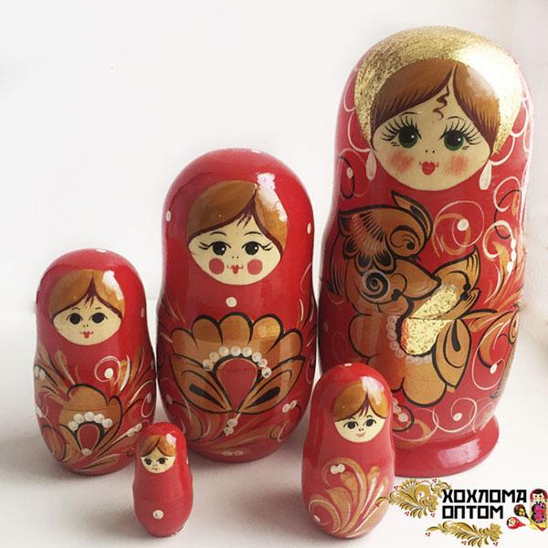 LHM10161 РњР°С‚СЂРµС€РєР° "Р–Р°СЂ РїС‚РёС†Р°" 5 РєСѓРєРѕР»СЊРЅР°СЏ, РҐРѕС…Р»РѕРјР°
