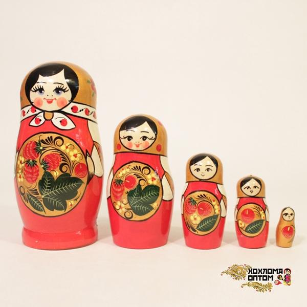 LHM10122 РњР°С‚СЂРµС€РєР° "РҐРѕС…Р»РѕРјР° СЏРіРѕРґРєР°" 5 РєСѓРєРѕР»СЊРЅР°СЏ, РҐРѕС…Р»РѕРјР°