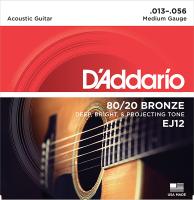 EJ12 BRONZE 80/20 РЎС‚СЂСѓРЅС‹ РґР»СЏ Р°РєСѓСЃС‚РёС‡РµСЃРєРѕР№ РіРёС‚Р°СЂС‹ Р±СЂРѕРЅР·Р° Medium 13-56 D`Addario
