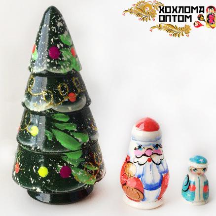 LHM10181 РњР°С‚СЂРµС€РєР° РЅРѕРІРѕРіРѕРґРЅСЏСЏ "РЃР»РѕС‡РєР°" 3 РєСѓРєРѕР»СЊРЅР°СЏ, РҐРѕС…Р»РѕРјР°