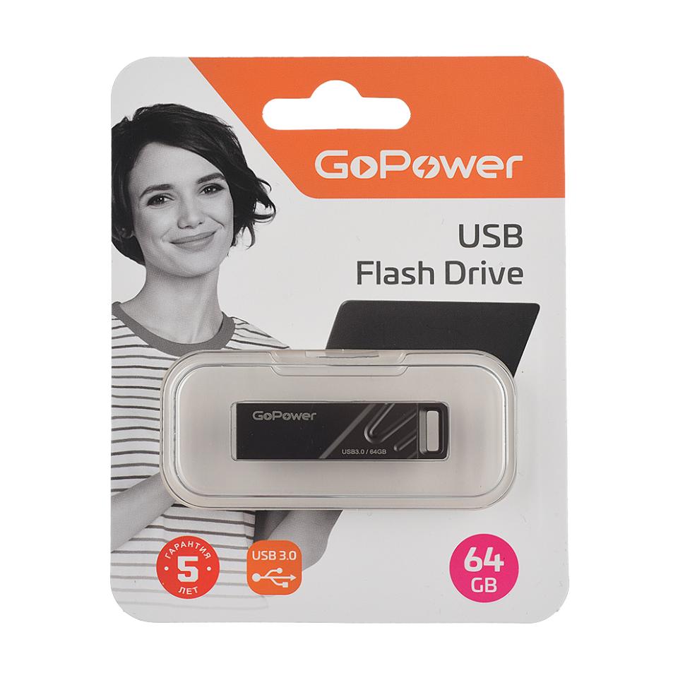 00-00025967 Titan Р¤Р»РµС€-РЅР°РєРѕРїРёС‚РµР»СЊ 64GB USB3.0, РјРµС‚Р°Р»Р», С‡РµСЂРЅС‹Р№ РіСЂР°С„РёС‚, GoPower