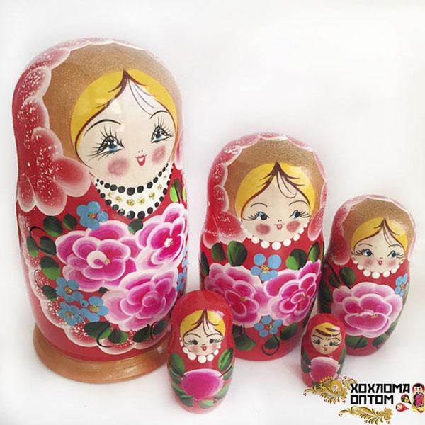 LHM10177 РњР°С‚СЂРµС€РєР° "Р РѕР·С‹" 5 РєСѓРєРѕР»СЊРЅР°СЏ, РҐРѕС…Р»РѕРјР°