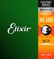 14087 NANOWEB РљРѕРјРїР»РµРєС‚ СЃС‚СЂСѓРЅ РґР»СЏ Р±Р°СЃ-РіРёС‚Р°СЂС‹ СЃ РјРµРЅР·СѓСЂРѕР№ Р±РѕР»РµРµ 34вЂќ, Medium, 45-105, Elixir