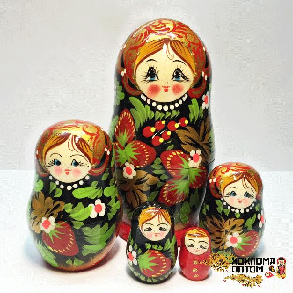 LHM10155 РњР°С‚СЂРµС€РєР° "РҐРѕС…Р»РѕРјР° РјР°Р»Р°СЏ" 5 РєСѓРєРѕР»СЊРЅР°СЏ, РҐРѕС…Р»РѕРјР°